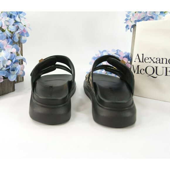 Alexander McQueen Oversized Leopard Suede Hybrid Slide Sandals 38 NIB - Picture 8 of 9